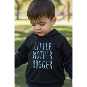 Toddler Hoodie 3T Little Mother Hugger Black Pullover Sweatshirt Cute Funny Kids